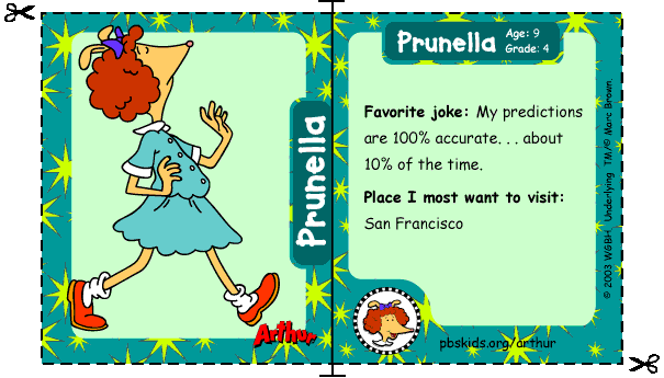 Prunella's trading card