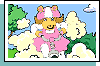 E-card featuring D.W. racing on her bike and creating a dust cloud.