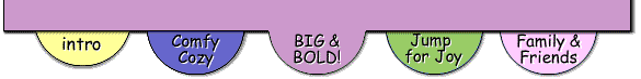 Text: Intro, Comfy Cozy, Big & BOLD, Jump for Joy, Family & Friends; Navigation: imagemap with 5 hotspots