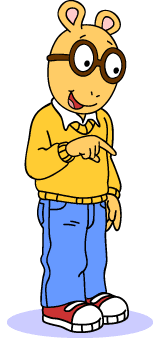 Arthur standing and pointing