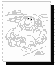 Barney in a car coloring page