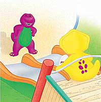 BJ going down the slide