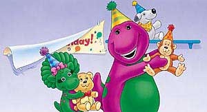 Barney and Baby Bop clean up