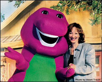Barney and creator Sheryl Leach