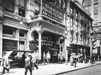 A moving-pictures theater in 1910