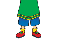 Caillou throwing leaves