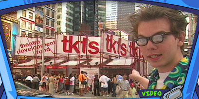 Boy at tickets booth