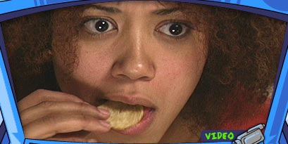 Girl eating chip