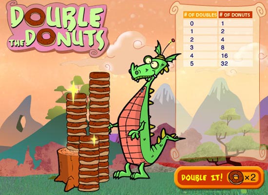 32 donuts.  Click the 'Double It' button to continue.