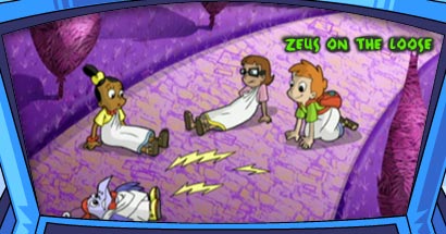 The kids and Digit in togas