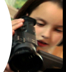 coco holding a camera