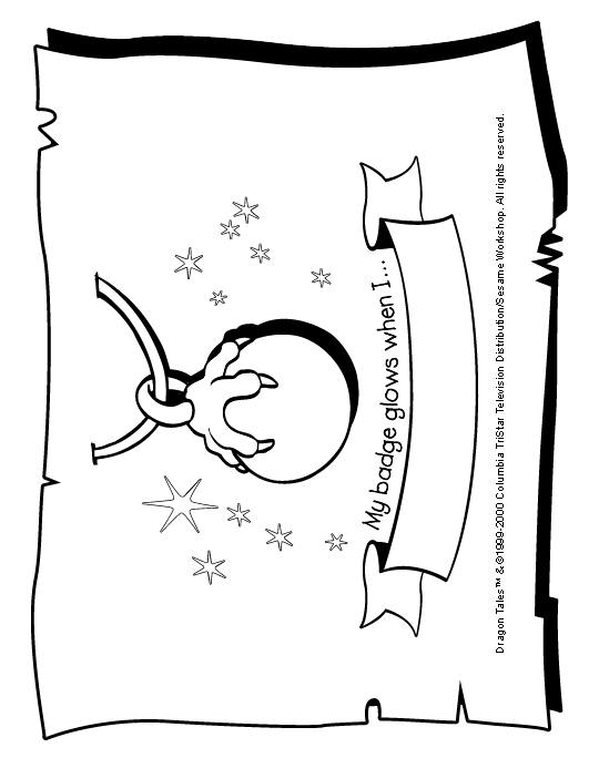 Print & Color a Dragon Badge
