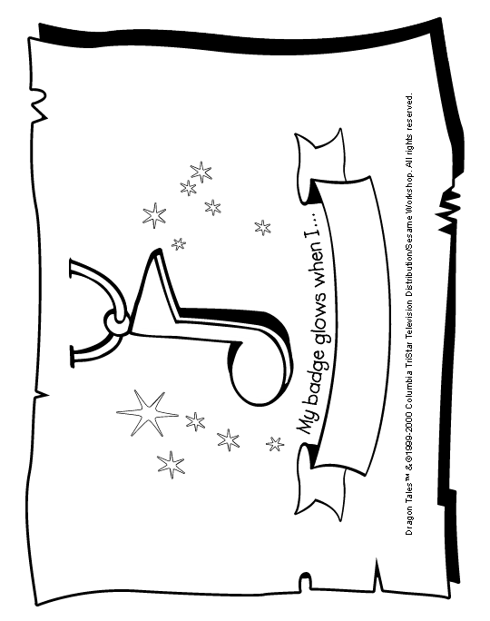 Print & Color a Dragon Badge