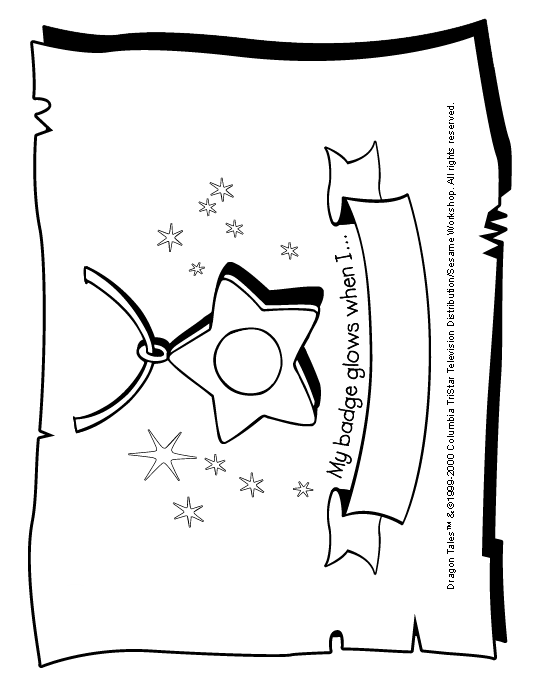 Print & Color a Dragon Badge