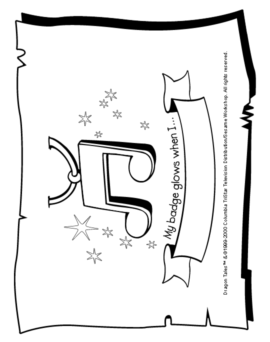 Print & Color a Dragon Badge