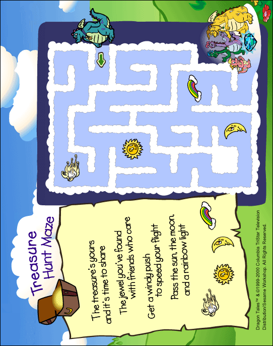 Treasure Hunt Maze-Print Maze 3