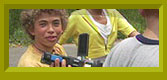 Noah holding camcorder.