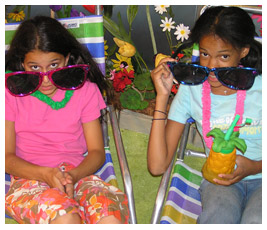 Taylor and Julia wearing oversized sunglasses.