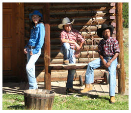 Bridget, Rosario, and Mike at the dude ranch.