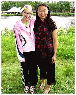 Bridget with another rower at the Dragon Boat races.