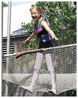 Madi waiting to go up on the trapeze. 