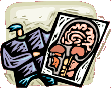 Man with picture of brain