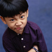 Boy looking disappointed