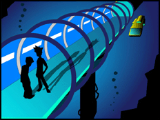 Boys talking in airlock