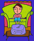 Kid watching TV