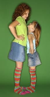 Girls looking at each other