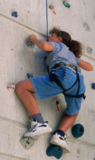 Girl rock climbing