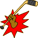 Hockey stick in hand