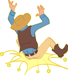 Boy falling on butt