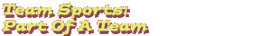 Team Sports: Part Of A Team