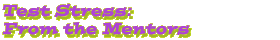 Test Stress: From the Mentors