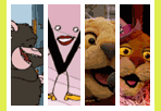 screen shots from four music videos