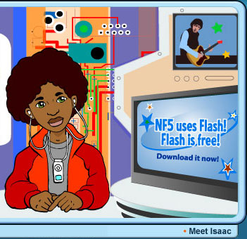 Isaac sitting in the set of Arts and Tech