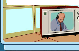A TV set with Walter Cronkite being shown