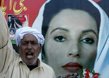 Photo of Benazir Bhutto and mourner