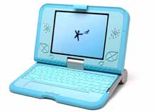 A photo of blue XO laptop