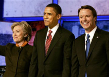 Photo of Hillary Clinton, Barack Obama and Jonathan Edwards