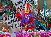A Mardi Gras parade float