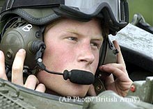 Prince Harry driving a tank