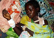 A wounded girl in Darfur