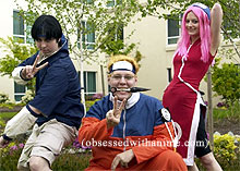 Anime fans dressed up like characters from Naruto