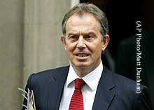 British Prime Minister Tony Blair