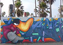 Graffiti on a wall in Venice Beach, Los Angeles