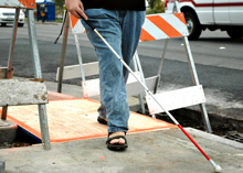 Photo of a blind person