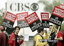 Photo of writers striking