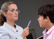 Photo of a child being scolded